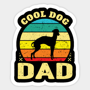 Retro Cool Whippet Dog Dad Sticker